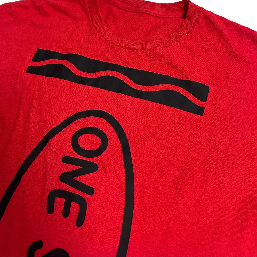 Red “One Step” Graphic Statement T-Shirt ❤️