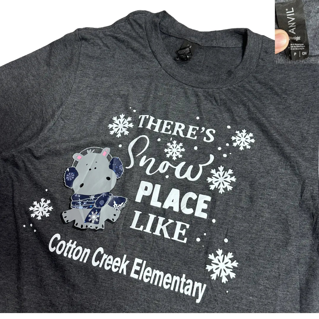 Anvil® Snow Place Graphic Grey Tee