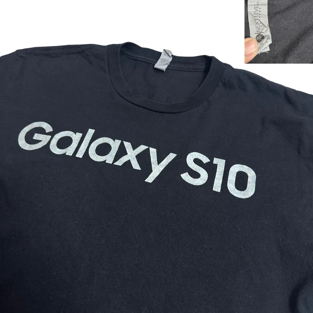 Next Level Apparel® Galaxy S10 Minimal Logo Black Tee