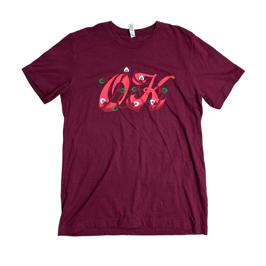 Artistic Script Graphic Crew Neck T-Shirt(M)