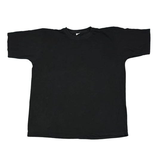 Black Cotton Crew Neck T Shirt(L)