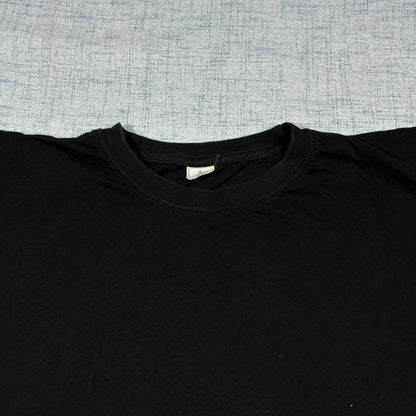 Black Cotton Crew Neck T Shirt(L)