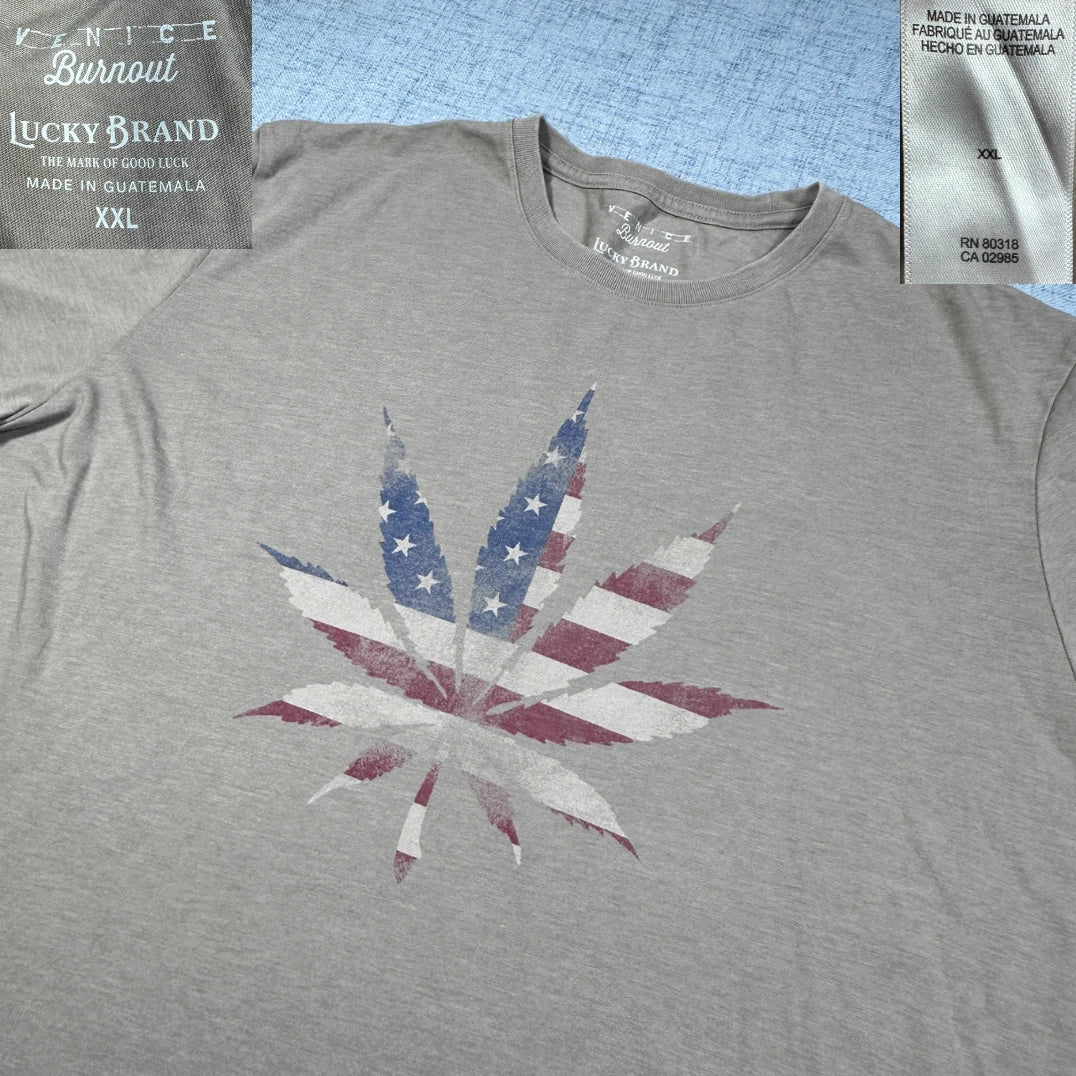 Lucky Brand Grey Men's T-Shirts Men Cotton T Shirts
