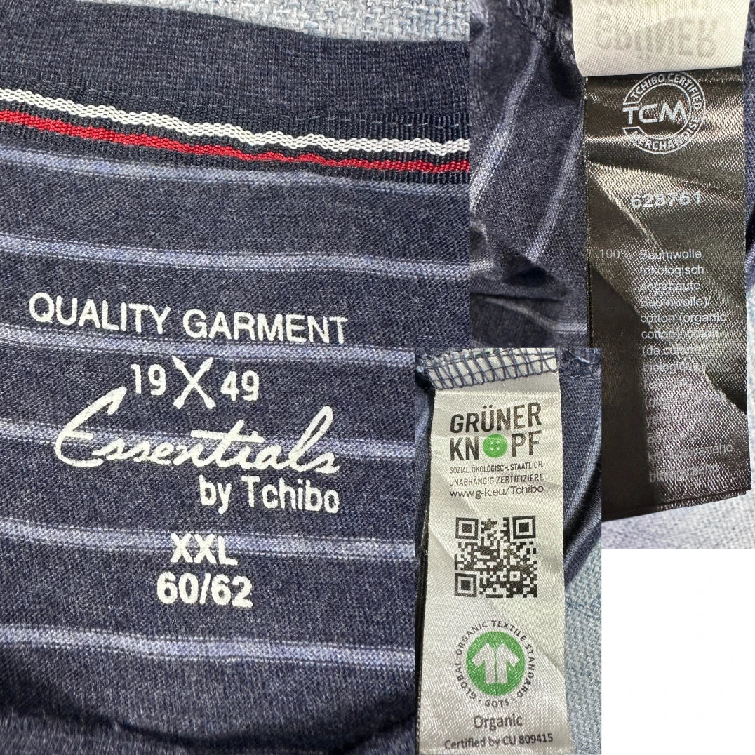 Tchibo Navy Striped T-Shirt Organic-2XL