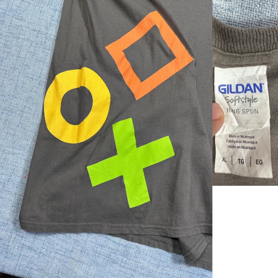 Gildan® Grey Graphic T-Shirt Neon-XL