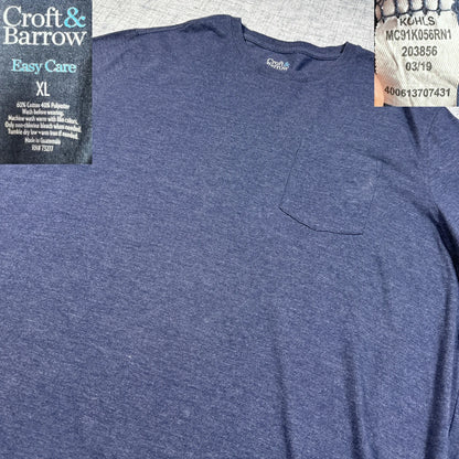 Croft & Barrow® Blue Pocket T-Shirt-XL