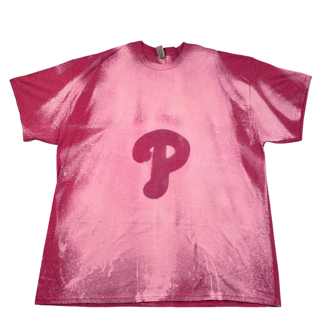 Gildan Pink Faded "P" Graphic T-Shirt-2XL