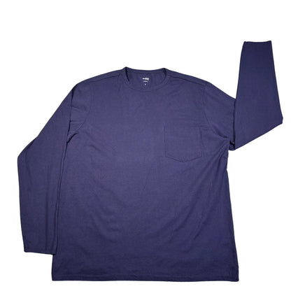 Dunnes Stores Navy Pocket Long Sleeve T-Shirt-XL