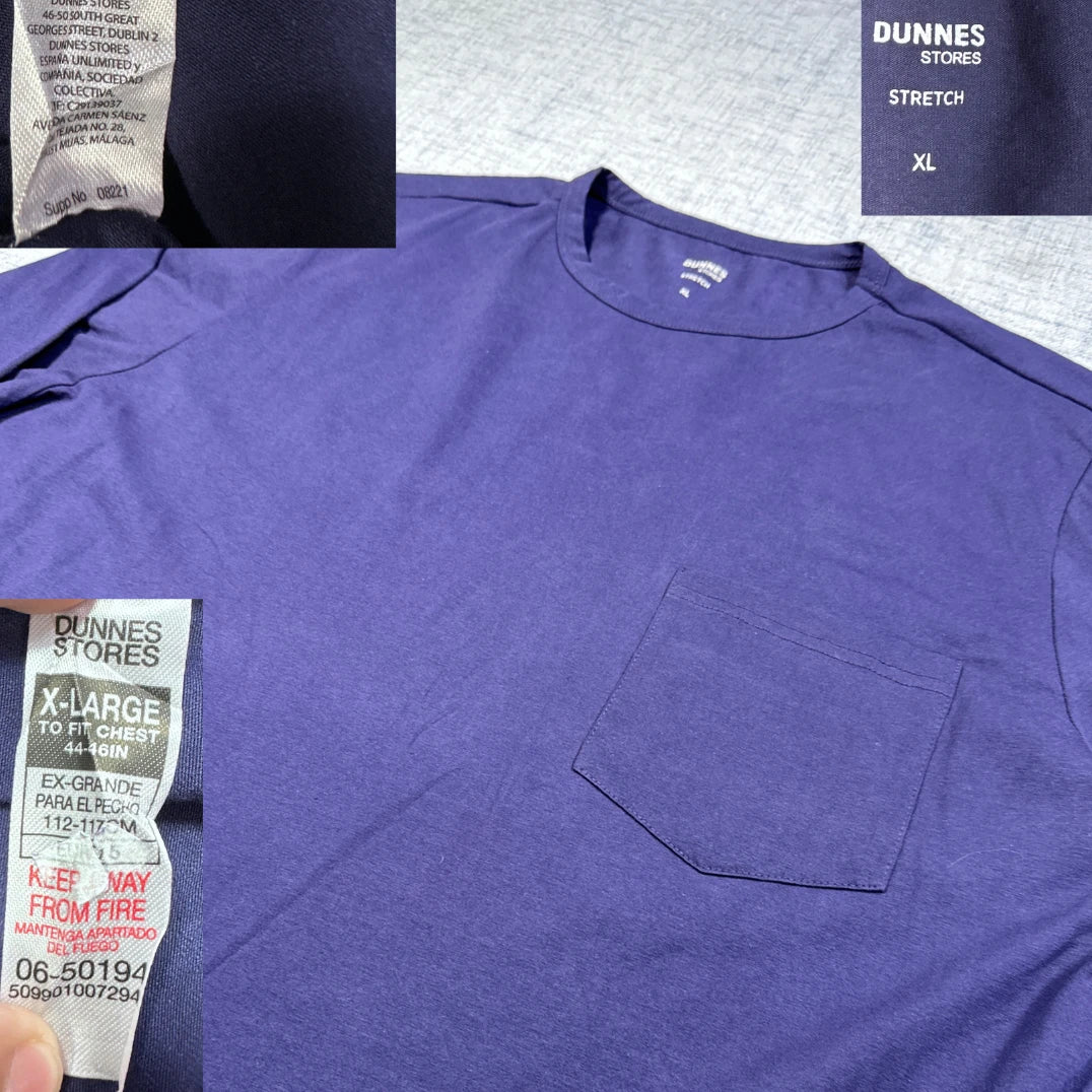 Dunnes Stores Navy Pocket Long Sleeve T-Shirt-XL