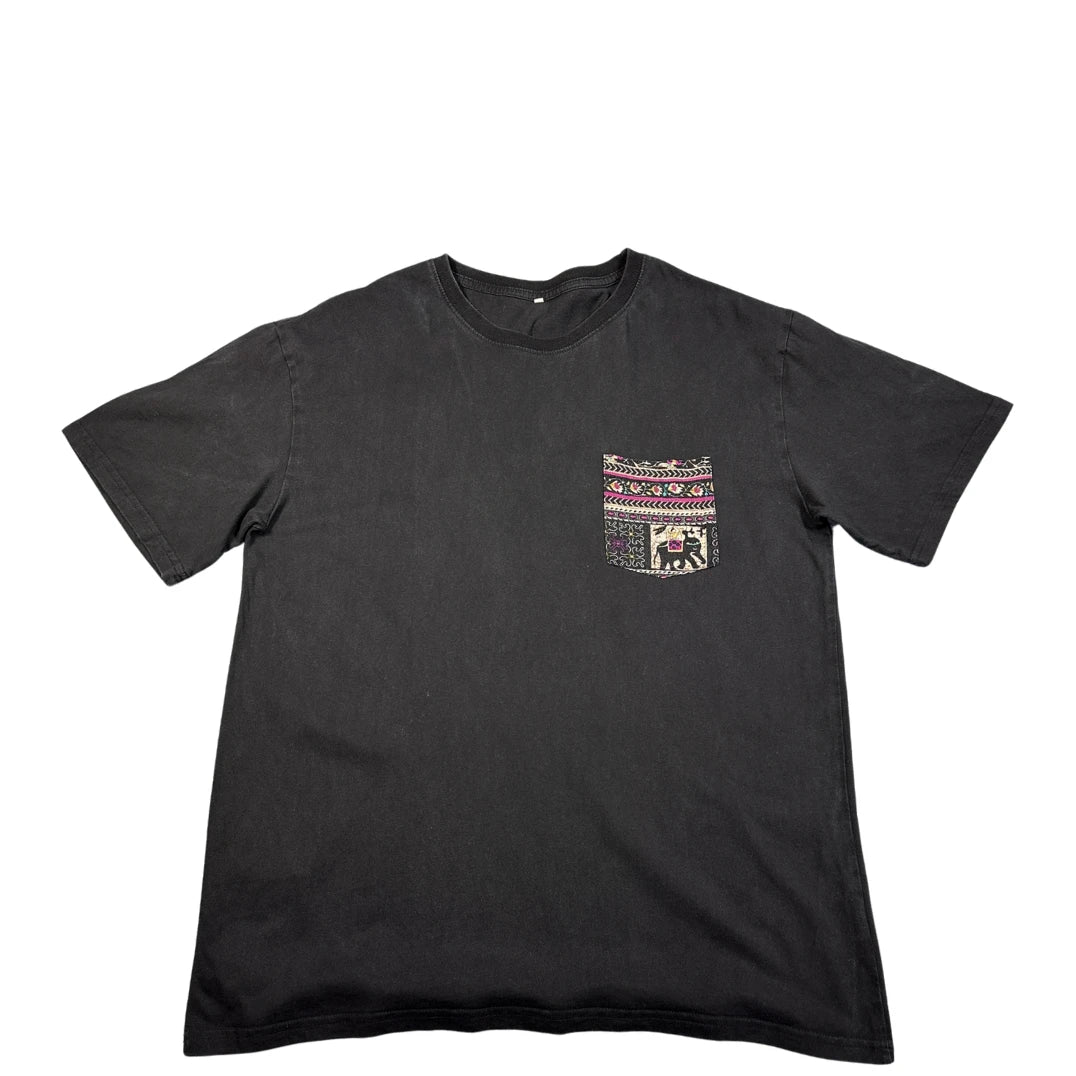 Unbranded Charcoal Ethnic Pocket T-Shirt-XL