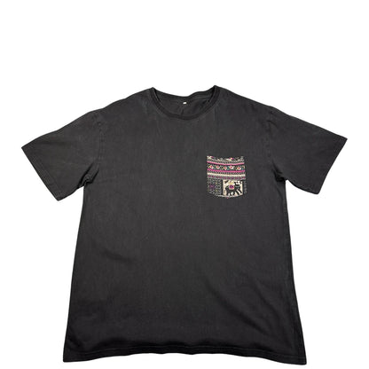 Unbranded Charcoal Ethnic Pocket T-Shirt-XL