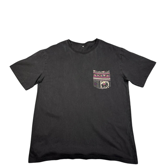 Unbranded Charcoal Ethnic Pocket T-Shirt-XL