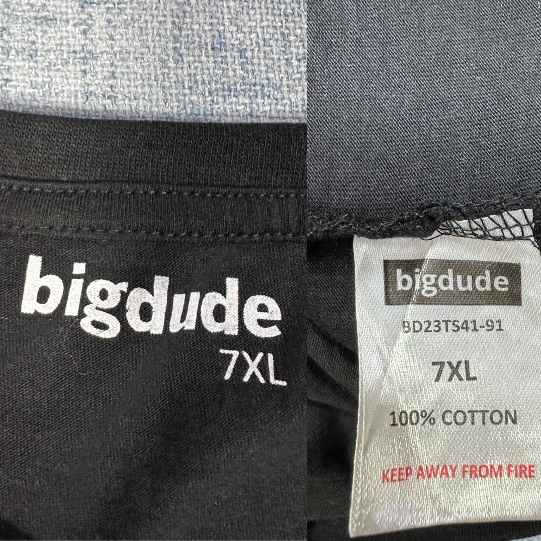 Bigdude Black T-Shirt-7XL