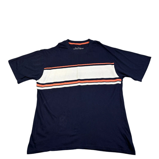 Peacocks Navy Striped T-Shirt-L