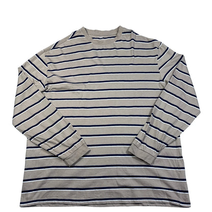 Dunnes Stores Tan Striped Long Sleeve T-Shirt-XL