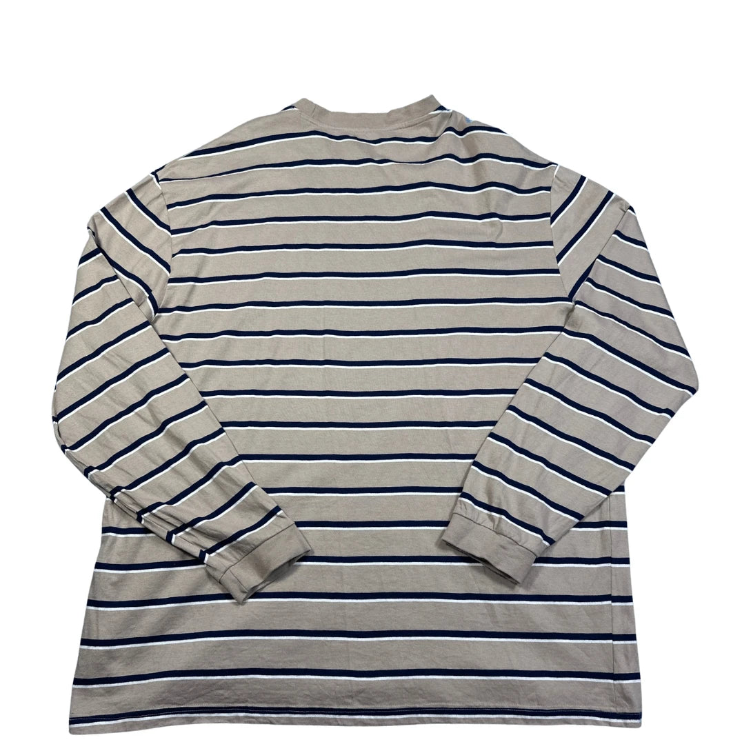 Dunnes Stores Tan Striped Long Sleeve T-Shirt-XL