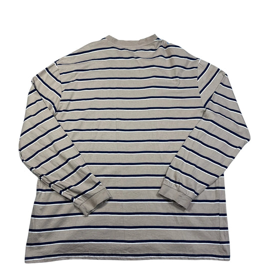 Dunnes Stores Tan Striped Long Sleeve T-Shirt-XL