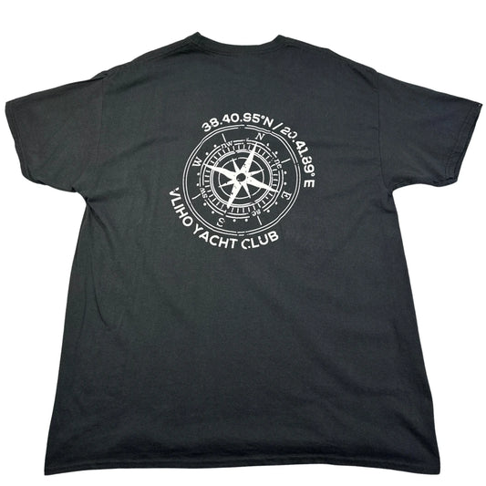Gildan Black "Vliho Yacht Club" Graphic T-Shirt-XL