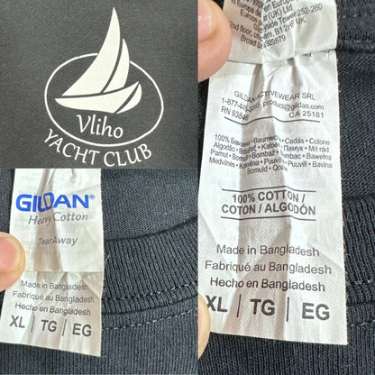 Gildan Black "Vliho Yacht Club" Graphic T-Shirt-XL