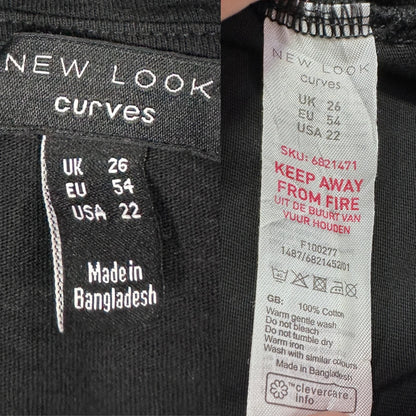New Look® Black T Shirt Curves-XL