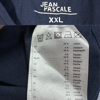 Jean Pascale® Navy V Neck T Shirt-2XL