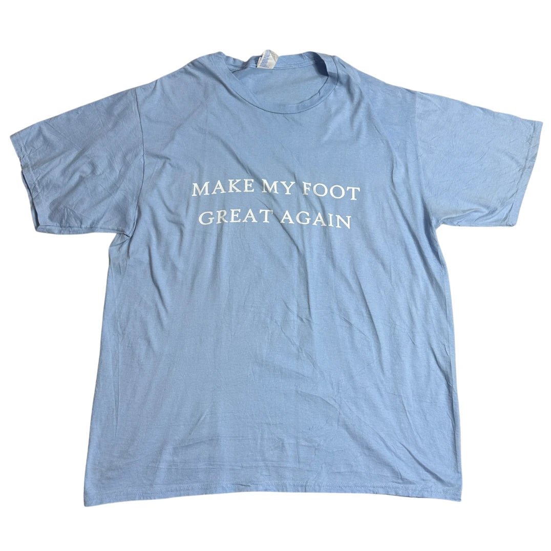 Classic Slogan Graphic Cotton T-Shirt “Make My Foot Great Again” 👕✨