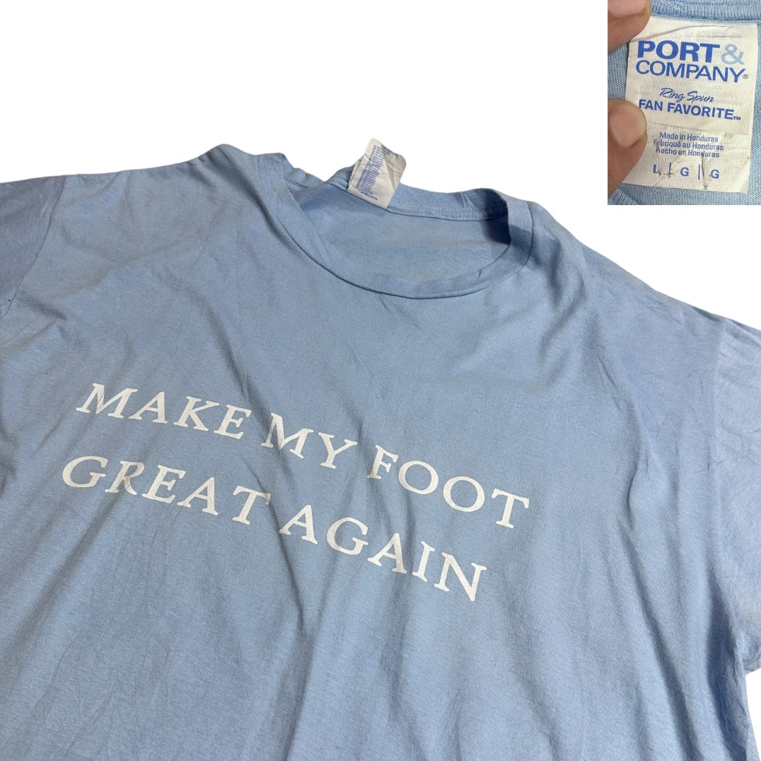 Classic Slogan Graphic Cotton T-Shirt “Make My Foot Great Again” 👕✨
