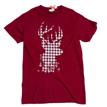 Plaid Deer Graphic T-Shirt – Rustic Outdoor Style Tee 🦌