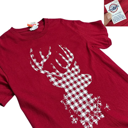 Plaid Deer Graphic T-Shirt – Rustic Outdoor Style Tee 🦌