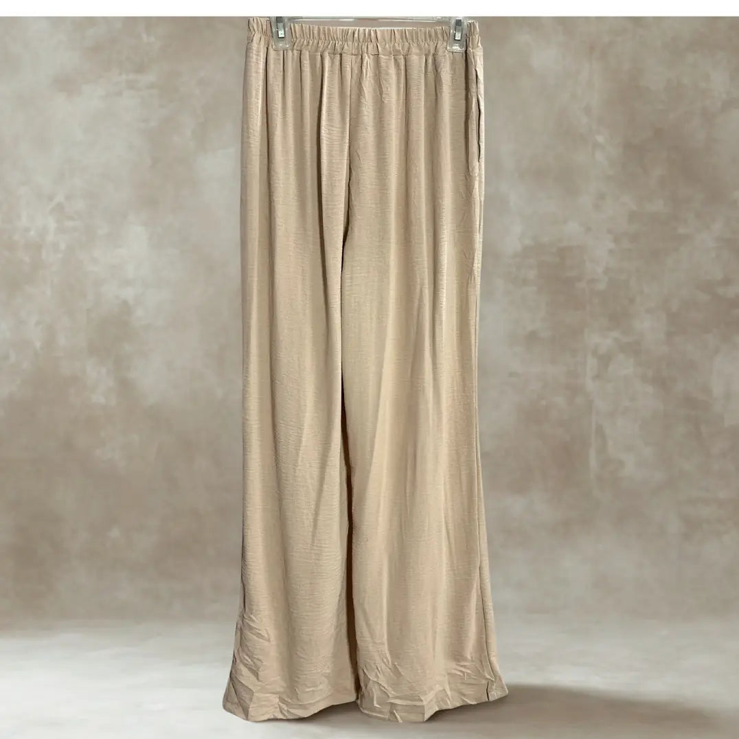 SHEIN® Beige Wide-Leg Pants