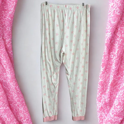 Pink Star-Print Pajama Pants