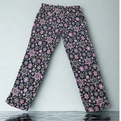 Snowflake-Print Pajama Pants