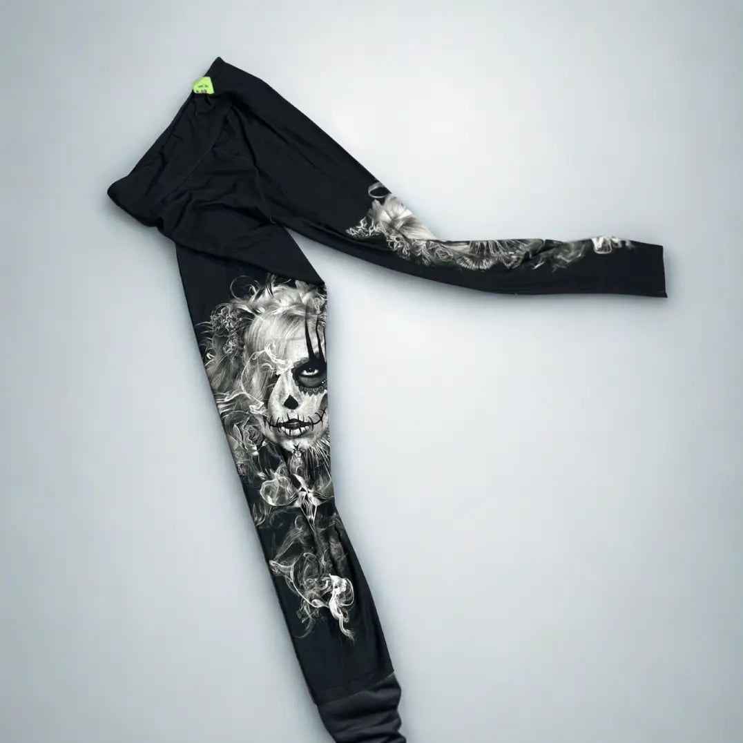 Black Leggings with Skull Print