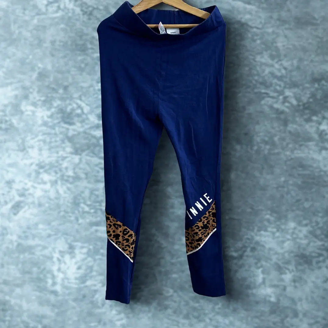 Blue Leggings with Minnie Mouse and Leopard Print