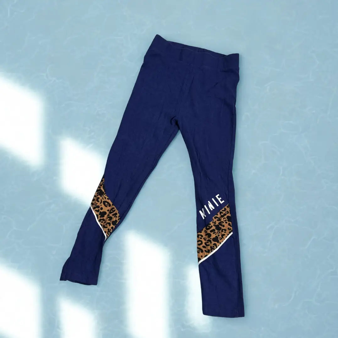 Blue Leggings with Minnie Mouse and Leopard Print