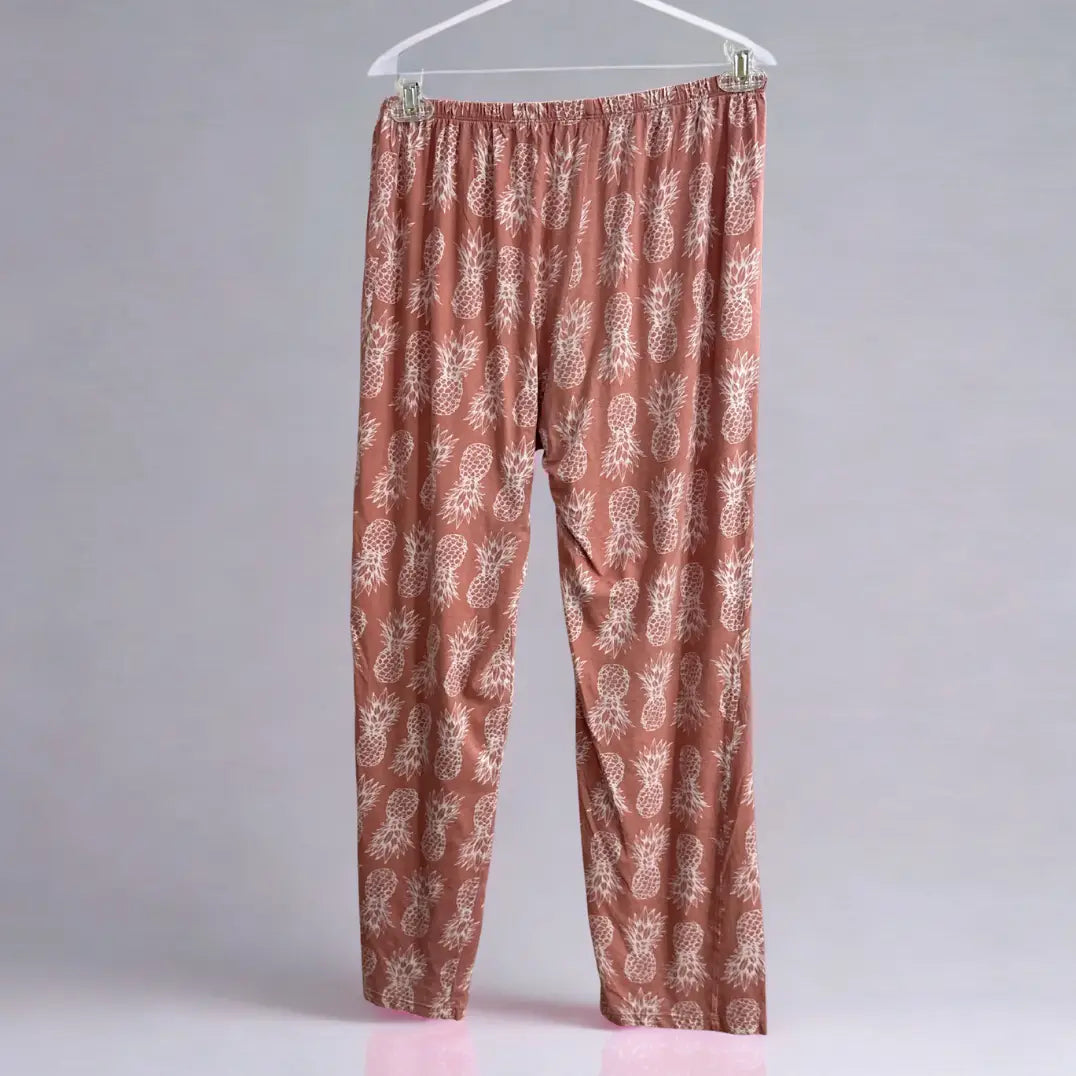 Pineapple-Print Pajama Pants