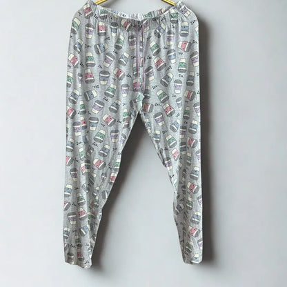 Primark® Grey Coffee Cup-Print Pajama Pants