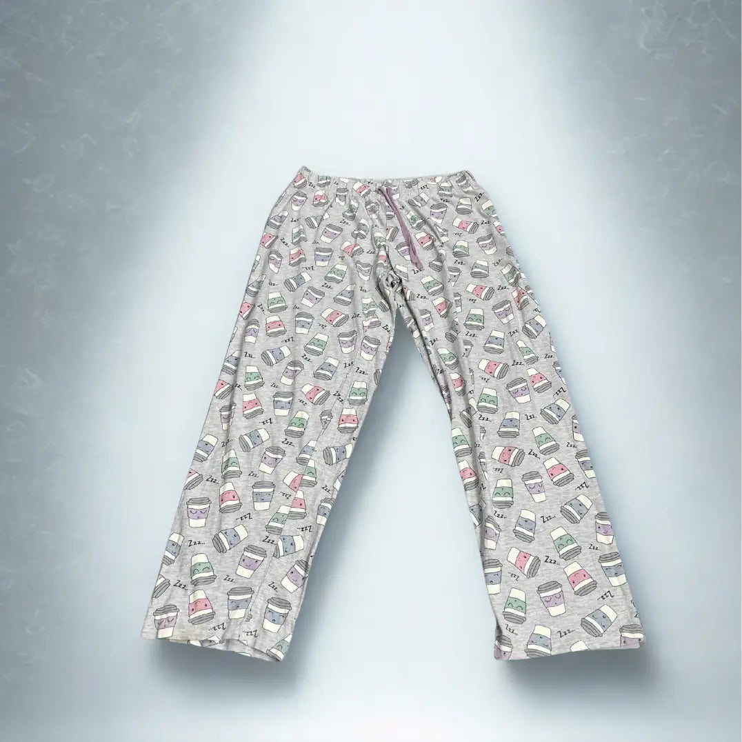 Primark® Grey Coffee Cup-Print Pajama Pants