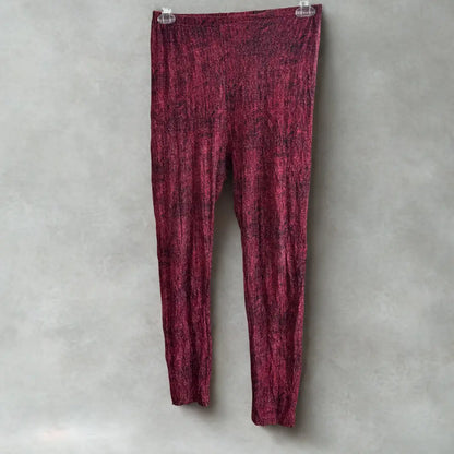Red Textured Pants