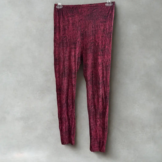 Red Textured Pants