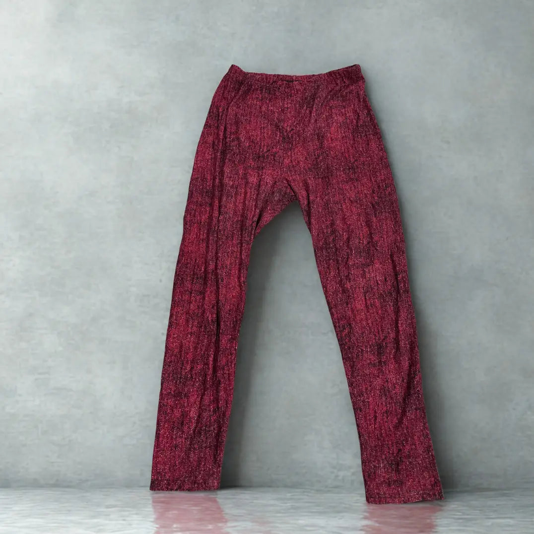 Red Textured Pants