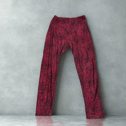 Red Textured Pants