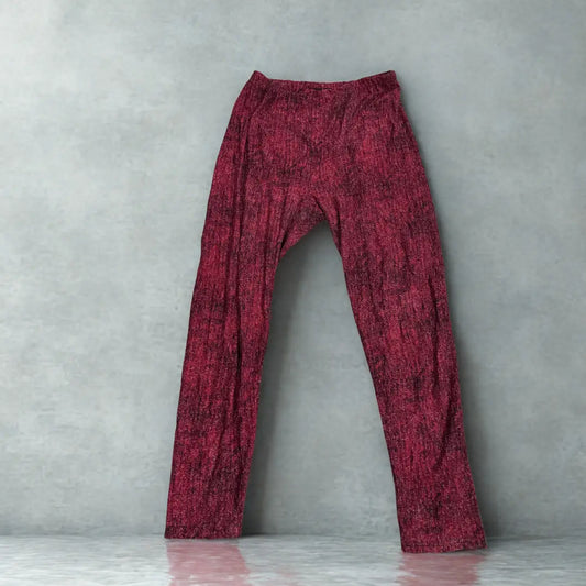 Red Textured Pants