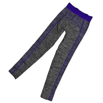 Grey and Purple Panel Performance Leggings(L)