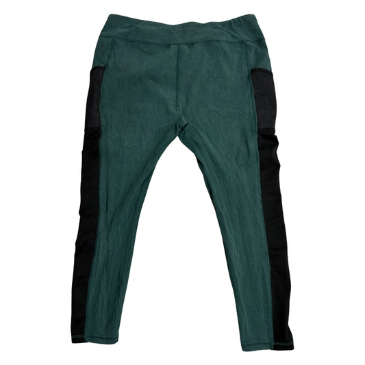 Forest Green and Black Panel Active Leggings(L)