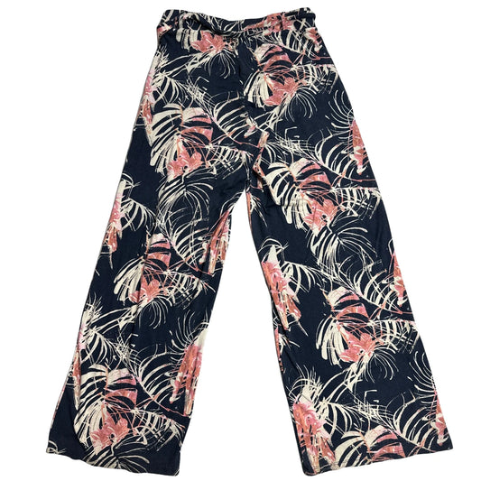 Next® Tropical Print Wide-Leg Belted Trousers