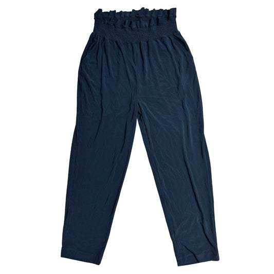 Elegant Navy Smocked Waist Tapered Trousers 💙