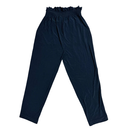 Elegant Navy Smocked Waist Tapered Trousers 💙