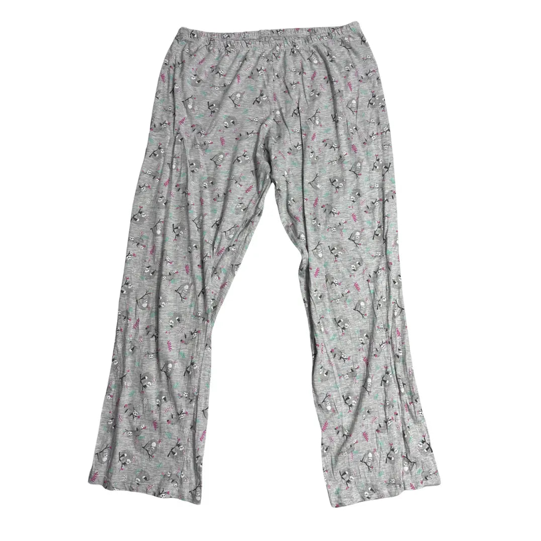 Grey Sloth Print Soft Lounge Pajama