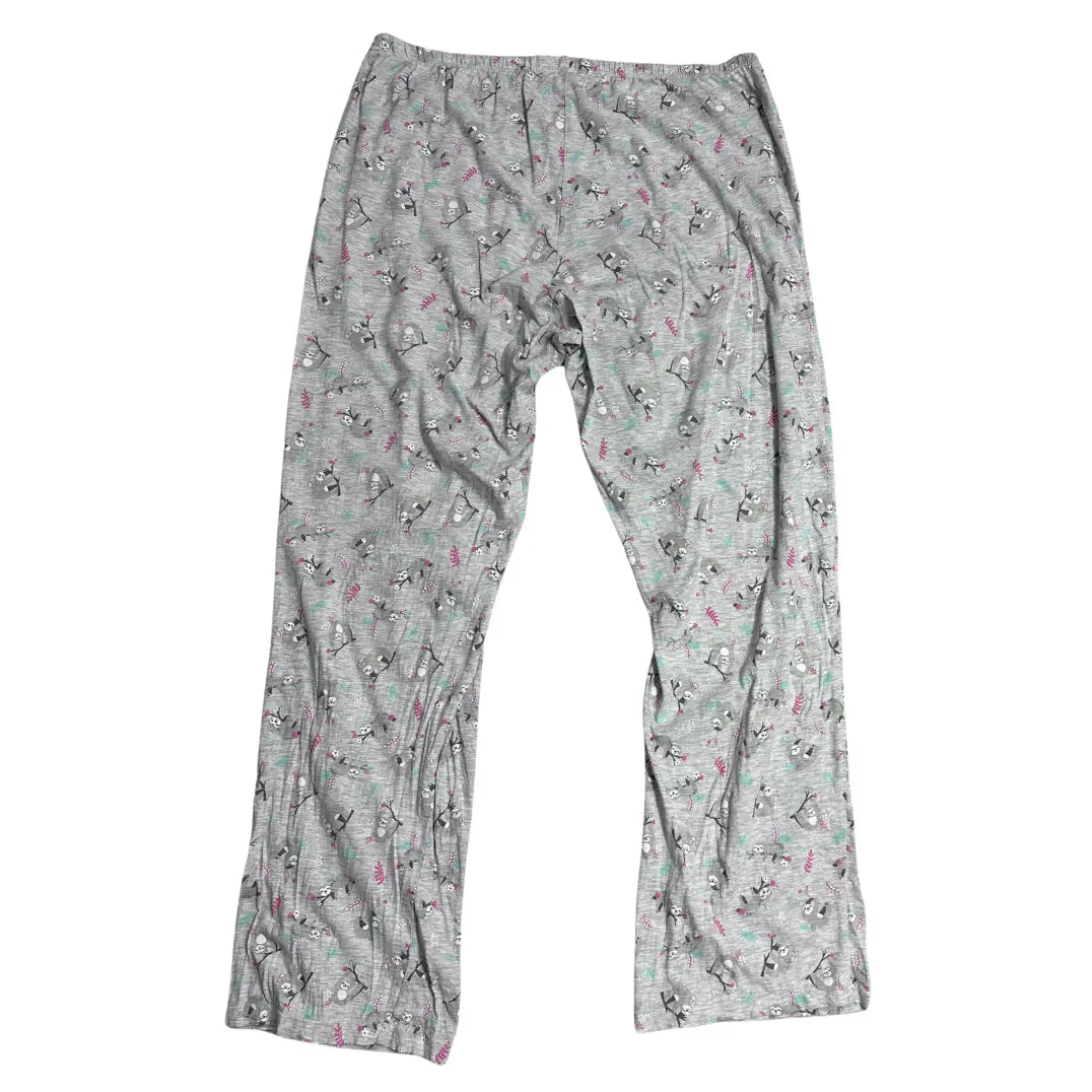 Grey Sloth Print Soft Lounge Pajama